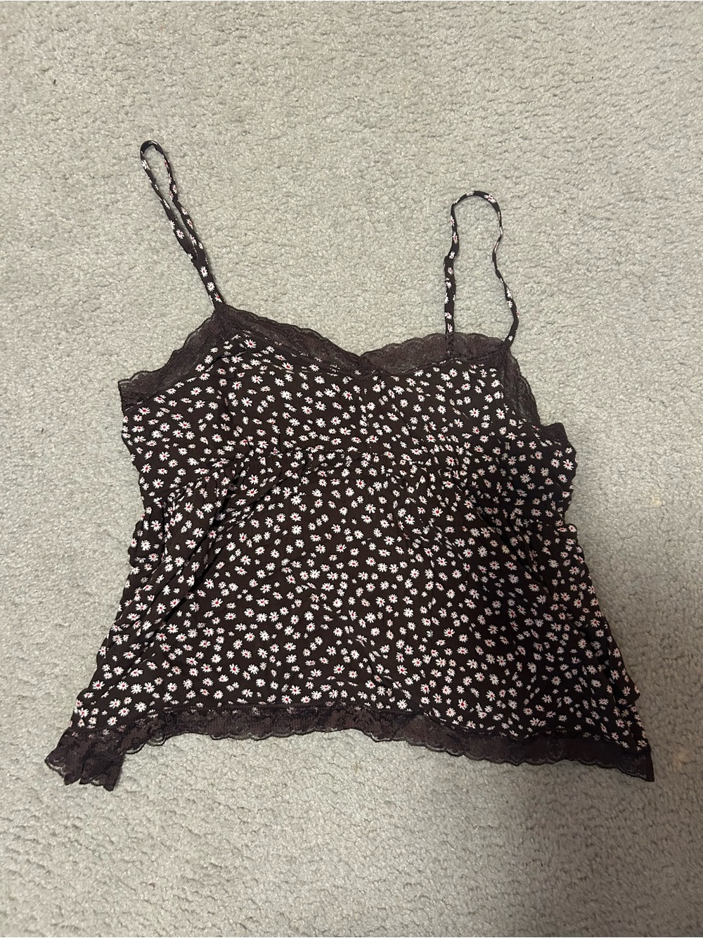 Women’s Floral Lace Trim Cami Top